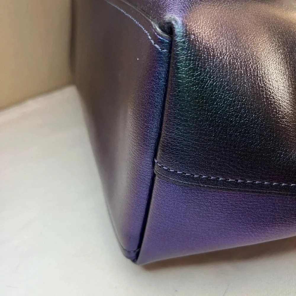 Coach Metallic Hologram Avenue Tote F37871 | Iridescent Leather Bag Large - Picture 7 of 16